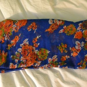 Blue Floral Scarf